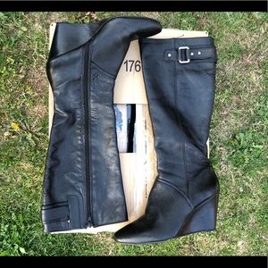 Nine West Wedge Rider boots size 8w